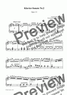 page one of Klavier-Sonate Nr.2 - Opus 1 No 2