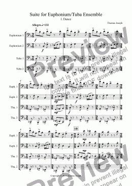 page one of Suite for Euphonium/Tuba Ensemble