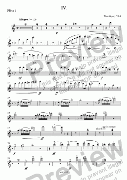 page one of Dvořák, Sinfonie Nr. 7 op. 70, IV. Allegro – fl1