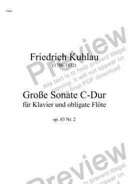 page one of Kuhlau, Flötensonate op. 83 Nr. 2 – Flötenstimme