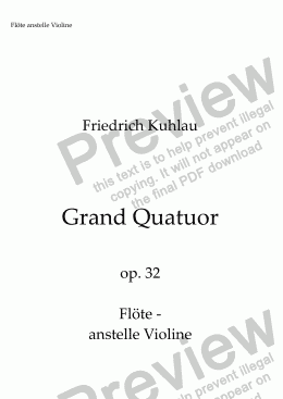 page one of Kuhlau, Klavierquartett op. 32 – Flöte (anstelle Violine)