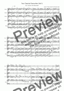 page one of 2 Classical Favourites for Violin Quartet (volume one)