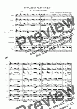 page one of 2 Classical Favourites for String Orchestra (volume one)