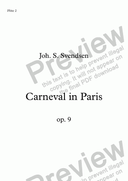 page one of Svendsen, Carneval in Paris op. 9 – fl2