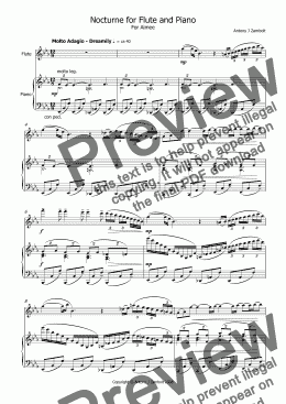 page one of Nocturne for Flute and Piano