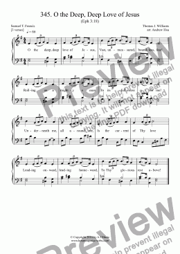 page one of O the Deep, Deep Love of Jesus - Easy Piano 345