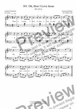 page one of Oh, How I Love Jesus - Easy Piano 381