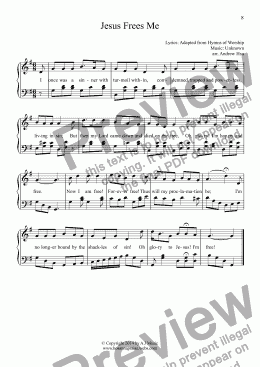 page one of Jesus Frees Me - Easy Piano 55B