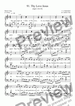 page one of Thy Love Jesus - Easy Piano 91