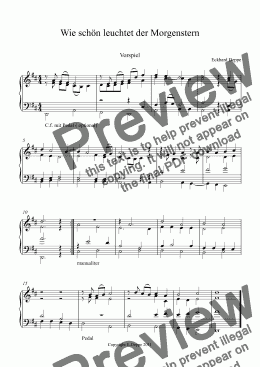 page one of ’Wie schön leuchtet der Morgenstern’ Choral Vorspiel ( Band III)