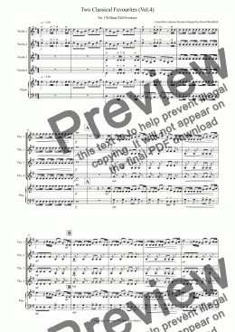 page one of 2 Classical Favourites for Violin Quartet (volume four)