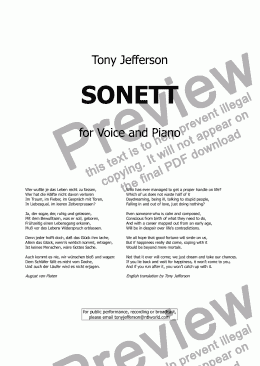 page one of Sonett
