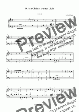 page one of ’O Jesu Christe, wahres Licht’ Choral Vorspiel ( Band III)