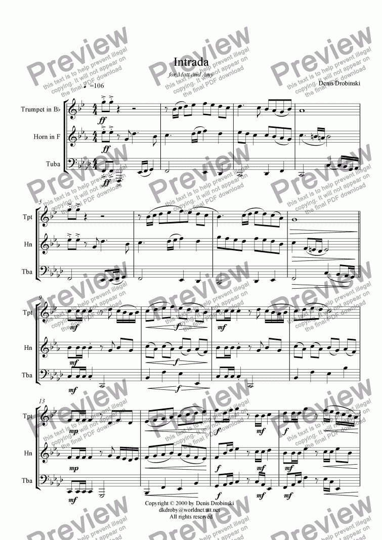 page one of Intrada