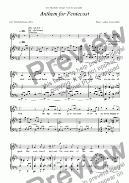 page one of Anthem for Pentecost