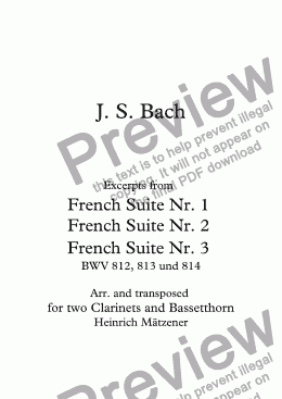 page one of Excerpts from French Suites 811, 812 und 813