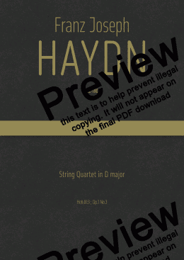 page one of Haydn - String Quartet in D major