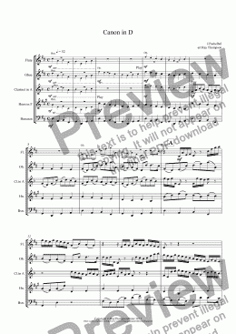 page one of Pachelbel: Canon in D - Wind Quintet 
