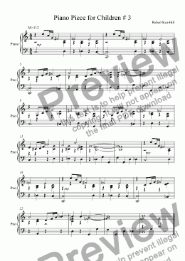 page one of Piano Piece for Children # 3