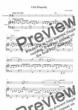 page one of Little Rhapsody ( Piano/Cello)