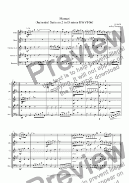 page one of Orchestral Suite No.2 in B minor BWV1067: 6.Menuet