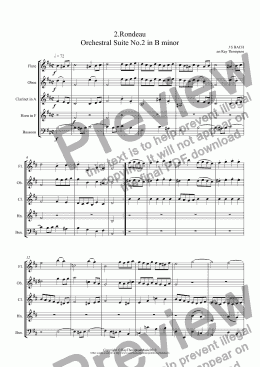 page one of Orchestral Suite No.2 in B minor BWV1067: 2.Rondeau 
