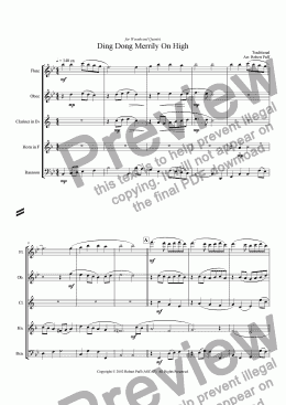 page one of Ding Dong Merrily On High (woodwind quintet)