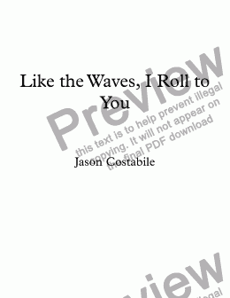 page one of Like the Waves, I Roll to You