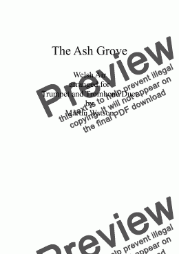 page one of The Ash Grove for Bb Trumpet and Trombone