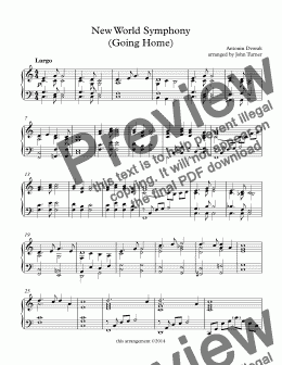 page one of New World Symphony (Going Home)