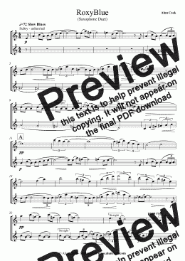 page one of RoxyBlue (Saxophone Duet)