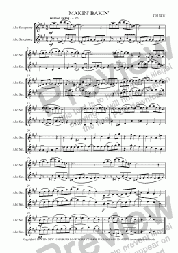 page one of MAKIN’ BAKIN’ sax duet