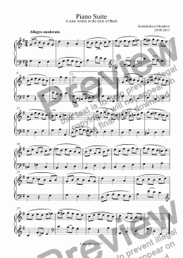 page one of Piano Suite