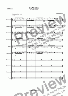 page one of Fanfare for Brass Dectet