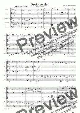 page one of Deck the Halls - Wind Quintet