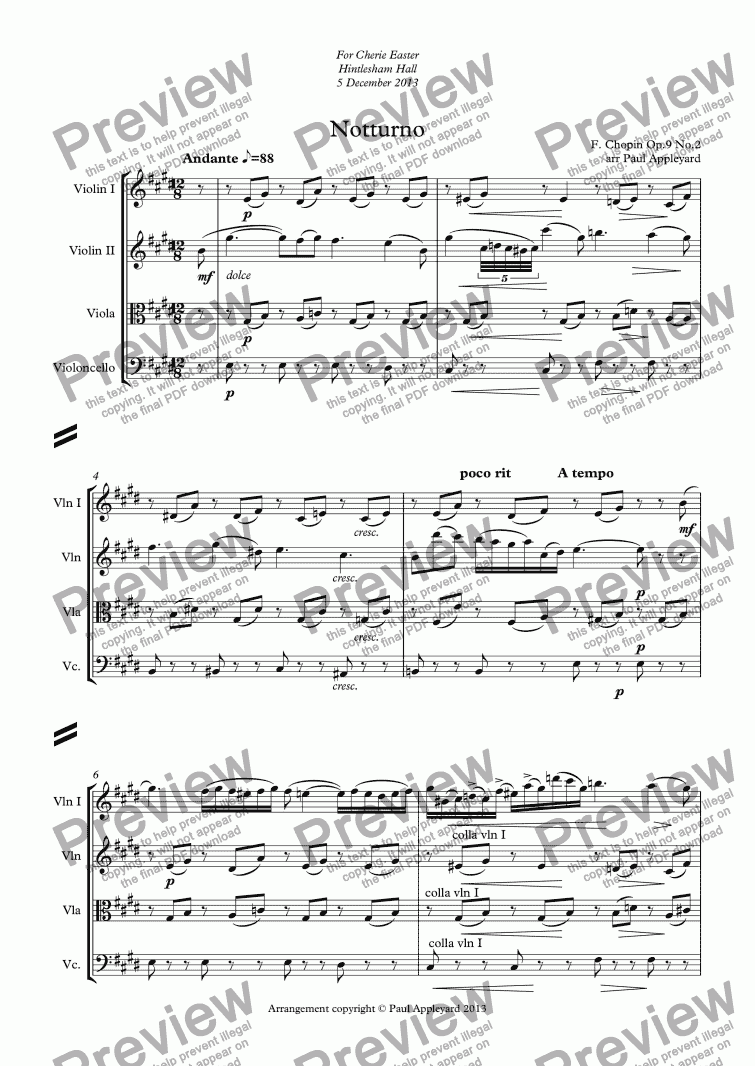 page one of Notturno Op.9 No.2 (Chopin)