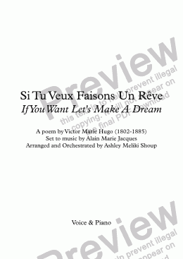 page one of Si Tu Veux Faisons Un Rêve (Alain Jacques / Victor Hugo)