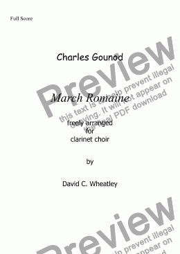 page one of Gounod - March Romaine for clarinet choir