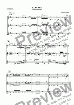 page one of Fanfare for 3 Trumpets