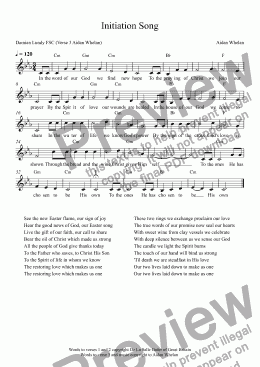page one of Initiation Song