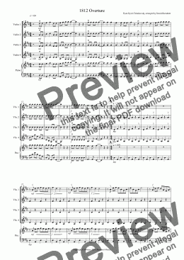 page one of 1812 Overture for Violin Quartet