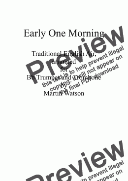 page one of Early One Morning for Bb Trumpet and Trombone