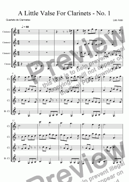 page one of A Little Valse For Clarinets - No. 1