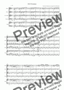 page one of 1812 Overture for Double Reed Quartet