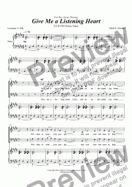 page one of Give Me a Listening Heart