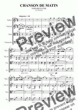 page one of Chanson De Matin