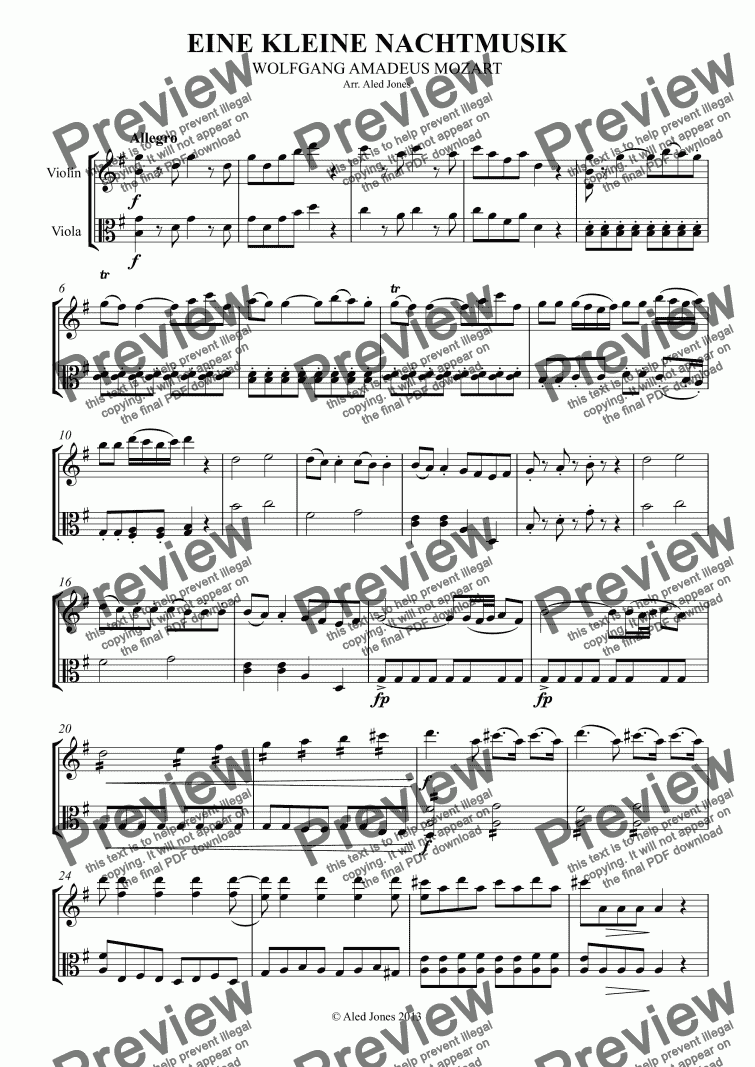 page one of Eine Kleine Nachtmusik (Mov I)