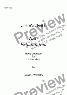 page one of Waldteufel - Waltz Estudiantina for clarinet choir