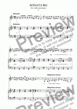 page one of Violin Sonata #2: Part I