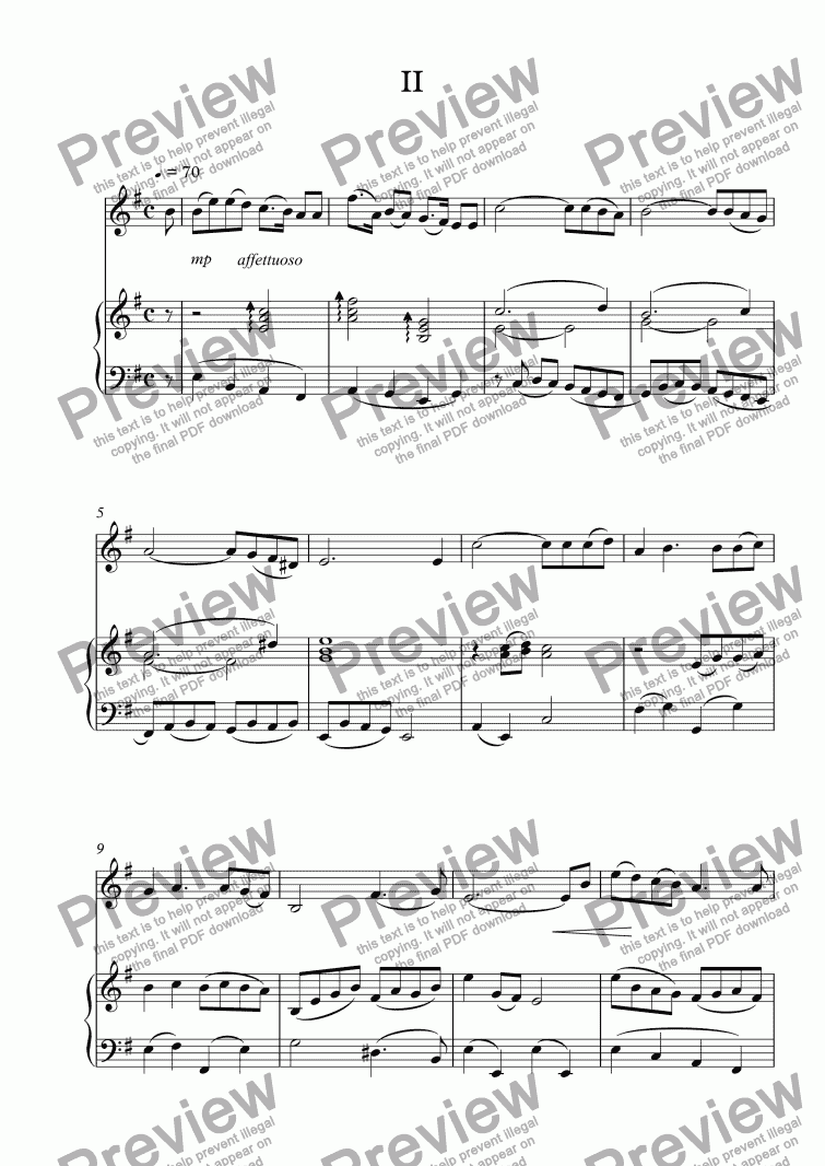 page one of Violin Sonata #1: Part II